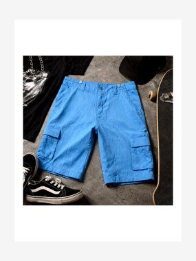 Rocawear Cargo Shorts Mens 34 Blue Y2K Baggy Streetwear Utility